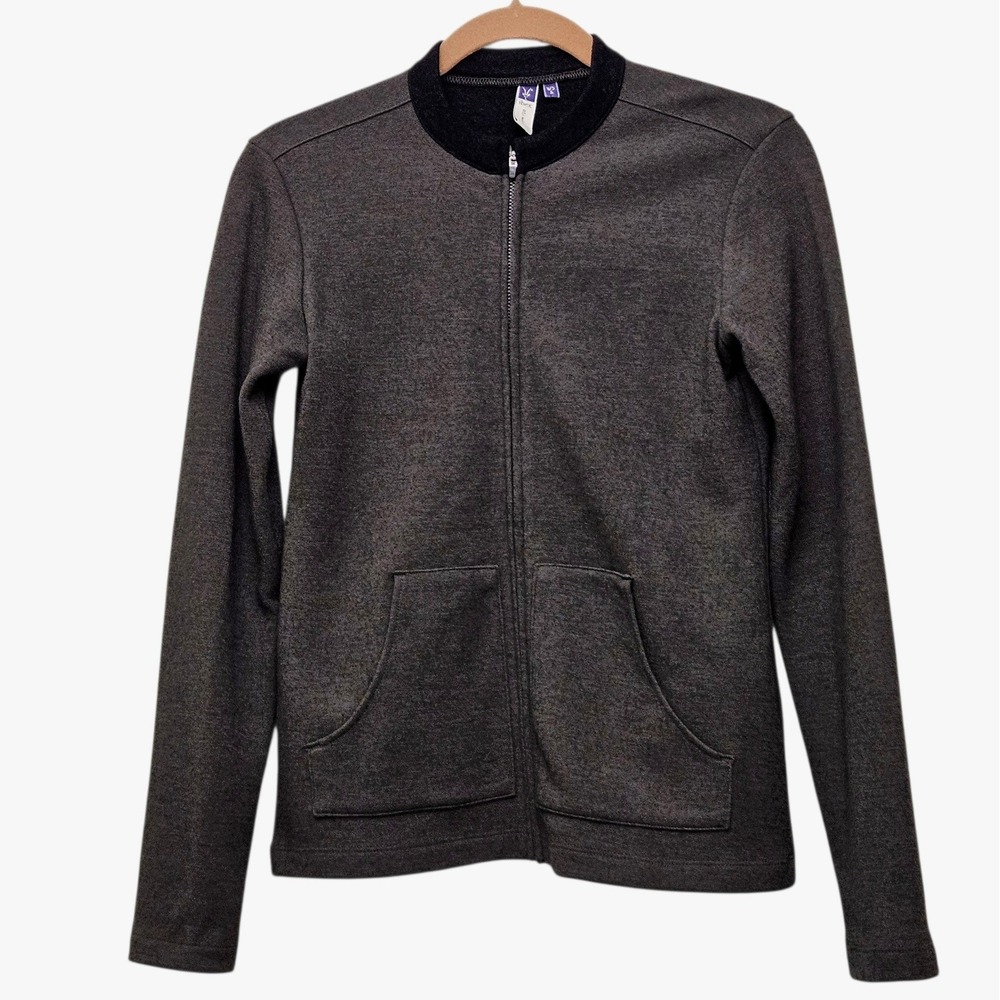 Ibex Women's Chocolate Brown Merino Wool Blend Full Zip Jacket Small USA Granola